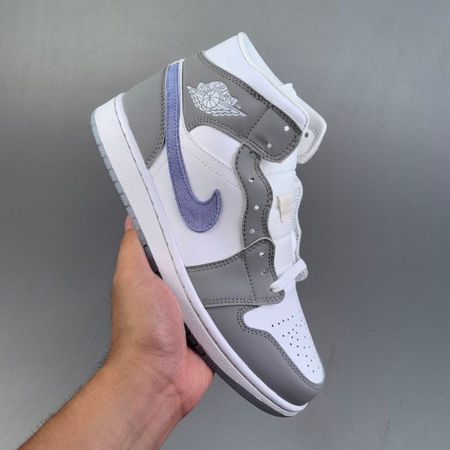 5A Air Jordan 1 Mid Basketball Shoes Grey