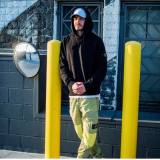 5A Hooded Sweatshirt with Pouch Pocket Black