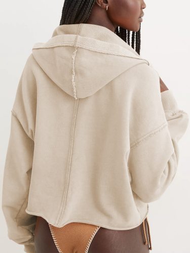 5A Women's Hooded Yoga Wear Beige