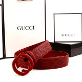 5A GG Signature Slide Buckle Belt Red 4cm