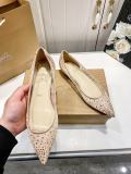 5A Women's FOLLIES STRASS Breathable Pointed-Toe Flats​ Ballet Pumps（Red Bottom）