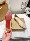 5A Women's FOLLIES STRASS Breathable Pointed-Toe Flats​ Ballet Pumps（Red Bottom）
