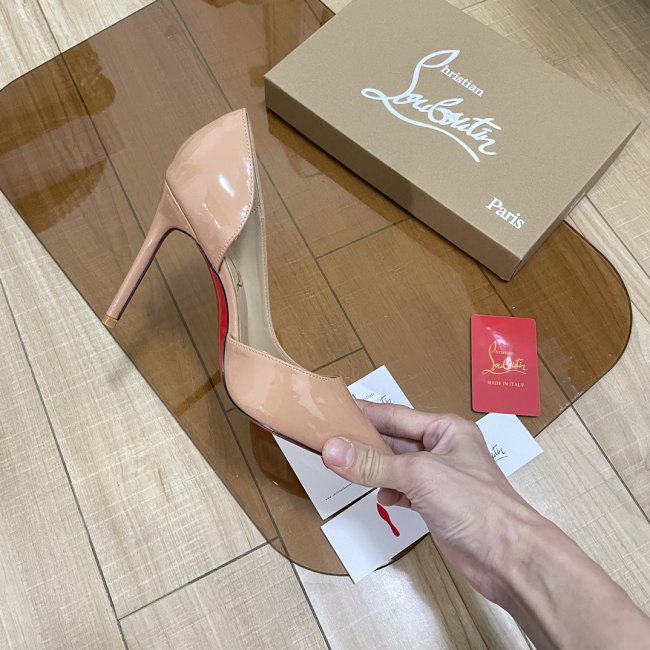 5A Women's IRIZA  60-80-100 Pointed Toe Stiletto Heels Court Shoes Patent Leather Pumps（Red Bottom）