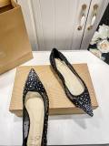 5A Women's FOLLIES STRASS Breathable Pointed-Toe Flats​ Ballet Pumps（Red Bottom）