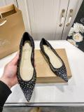 5A Women's FOLLIES STRASS Breathable Pointed-Toe Flats​ Ballet Pumps（Red Bottom）