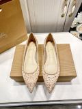 5A Women's FOLLIES STRASS Breathable Pointed-Toe Flats​ Ballet Pumps（Red Bottom）