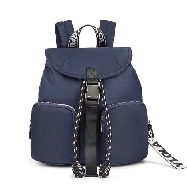 5A Large Capacity Pocket Nylon Lightweight Fashion Backpack Navy Blue
