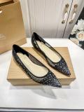 5A Women's FOLLIES STRASS Breathable Pointed-Toe Flats​ Ballet Pumps（Red Bottom）