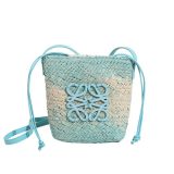 5A Drawstring Bucket Shoulder Bag Blue