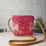 5A Drawstring Bucket Shoulder Bag Red