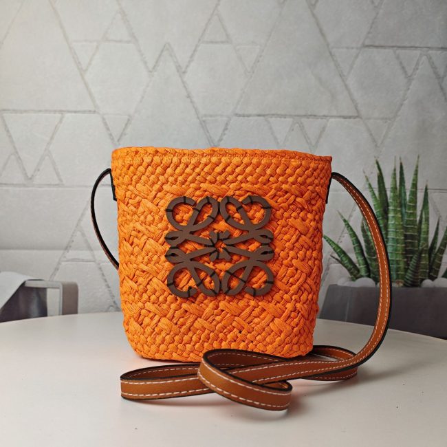 5A Drawstring Bucket Shoulder Bag Orange