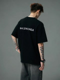 5A Unisex Letter Embroidery T-Shirt Black