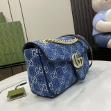 Top Original Women's marmont Printed chain bag blue