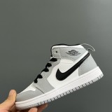 5A Kids Air Jordan 1 Mid Children's Shoes Light Smoke Grey