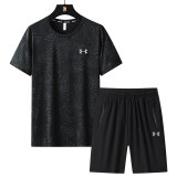 5A  Fitness Casual Wear Stretch Flexible Fabric T-shirt Black M-1788