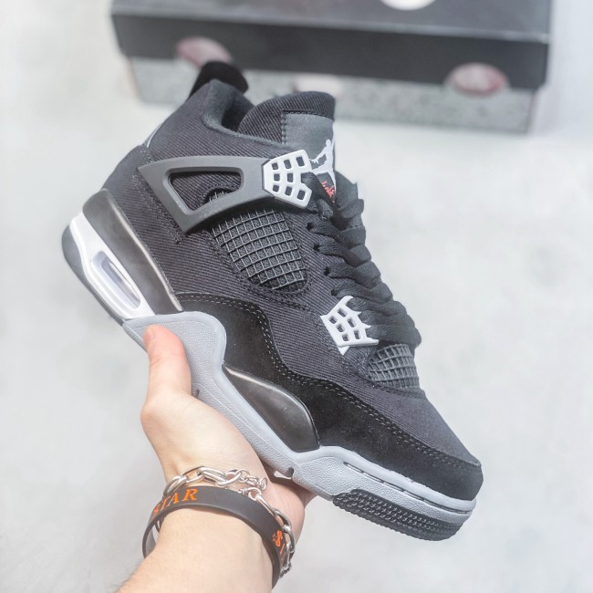 5A Air Jordan 4 Retro SE Black Canvas Sneakers Basketball Shoes DH7138-006