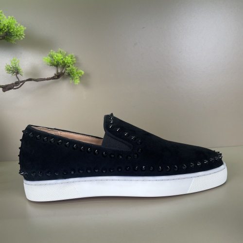 5A CL Pik Boat Black Studded Men's Sneakers