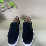 5A CL Pik Boat Black Studded Men's Sneakers