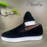 5A CL Pik Boat Black Studded Men's Sneakers
