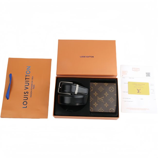 5A Pin Buckle Belt and Wallet Gift Set
