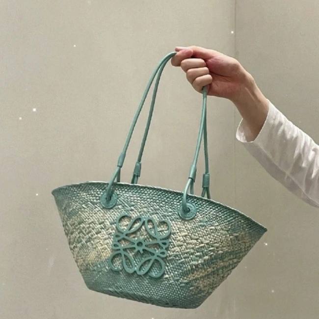5A Anagram Basket bag in iraca palm and calfskin Tote Bag