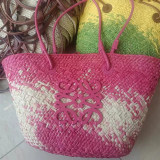 5A Anagram Basket bag in iraca palm and calfskin Tote Bag