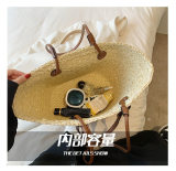 5A Anagram Basket bag in iraca palm and calfskin Tote Bag