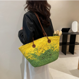 5A Anagram Basket bag in iraca palm and calfskin Tote Bag