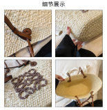 5A Anagram Basket bag in iraca palm and calfskin Tote Bag