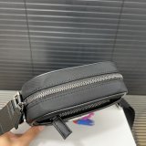 Original Re-Nylon Saffiano Leather Crossbody Bag Convertible Men's Bag Black