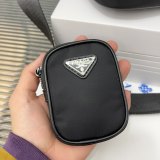 Original Re-Nylon Saffiano Leather Crossbody Bag Convertible Men's Bag Black