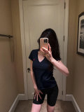 5A Women Cotton Jersey V-Neck Tee T-shirt