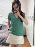 5A Women Cotton Jersey V-Neck Tee T-shirt