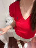5A Women Cotton Jersey V-Neck Tee T-shirt