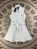 5A Women Oxford Belted Sleeveless Shirtdress