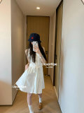 5A Women Oxford Belted Sleeveless Shirtdress