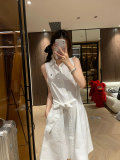 5A Women Oxford Belted Sleeveless Shirtdress