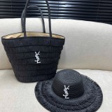 5A Raffia Handbag and Wide-Brimmed Hat