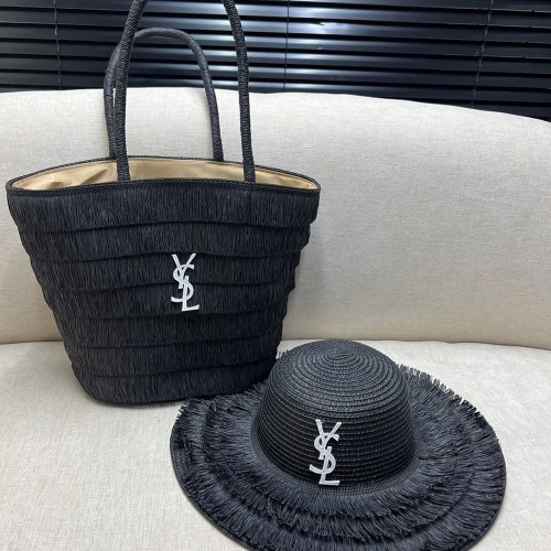 5A Raffia Handbag and Wide-Brimmed Hat