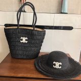 5A Raffia Handbag and Wide-Brimmed Hat