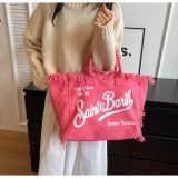 5A Women's Cotton Canvas Vanity Tote Bag Pink
