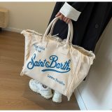 5A Women's Cotton Canvas Vanity Tote Bag Beige