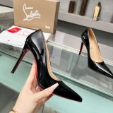 5A Women's MISS Z 85-105 Pointed Toe Stiletto Heels Court Shoes Patent Leather Pumps（Red Bottom）