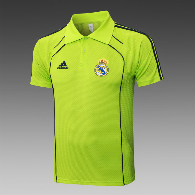 5A 25~26 Real Madrid Training Polo Shirt - Fluorescent Green Football Top