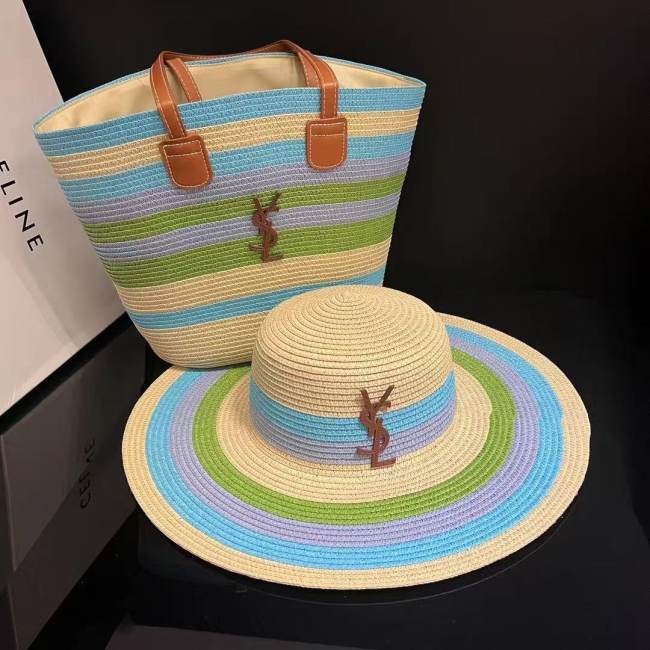 5A Raffia Handbag and Wide-Brimmed Hat