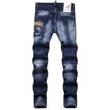 Men's Casual Stretch body building Jeans dark blue pants