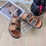 5A  Feel Flat Sandals Slippers Brown