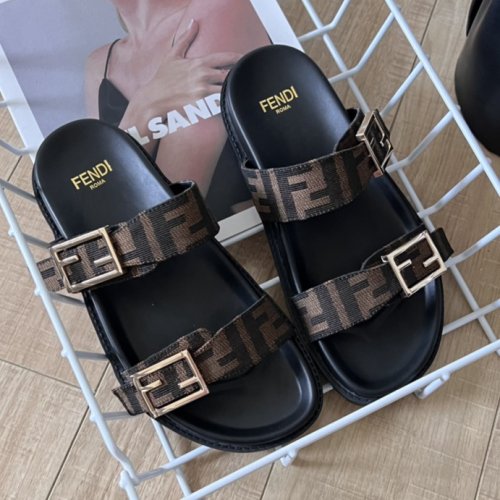 5A Feel Flat Sandals Slippers Brown