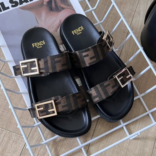 5A Feel Flat Sandals Slippers Brown