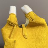 Original Polo Play Small Leather Tote Shoulder Bag Pebbled Full Grain